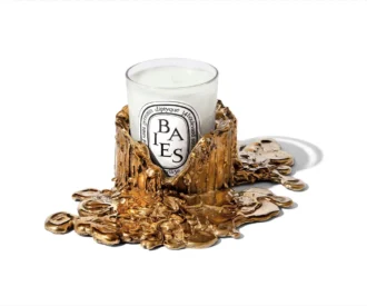 Medium gold bronze candle holder – for classic candles