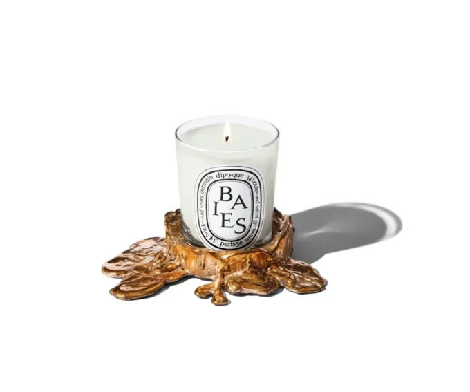 Small gold bronze candle holder – for classic candles